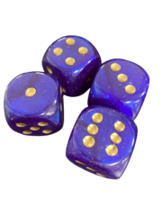 Dice - 4 pk - Deep Purple Glitter